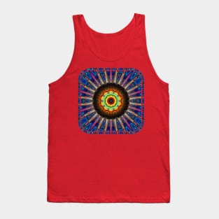 Strange Colorful Eyeball Abstract Geometric Design Tank Top